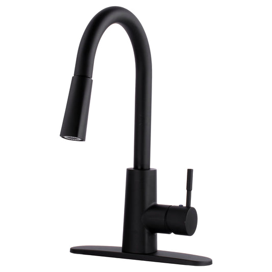 Tehila Black Finish High-Arc Pull-Down Faucet