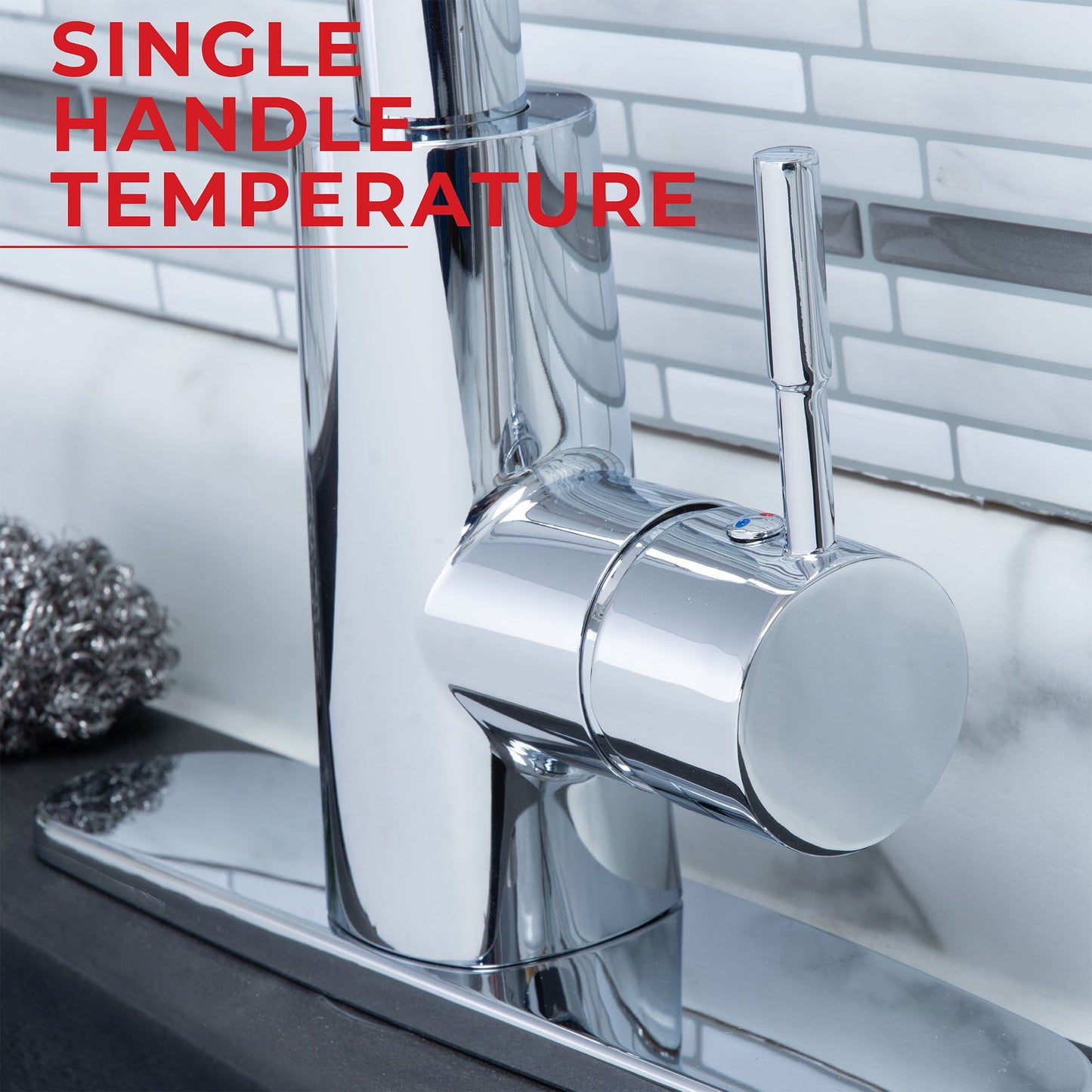 Tehila Chrome Finish High-Arc Pull-Down Faucet