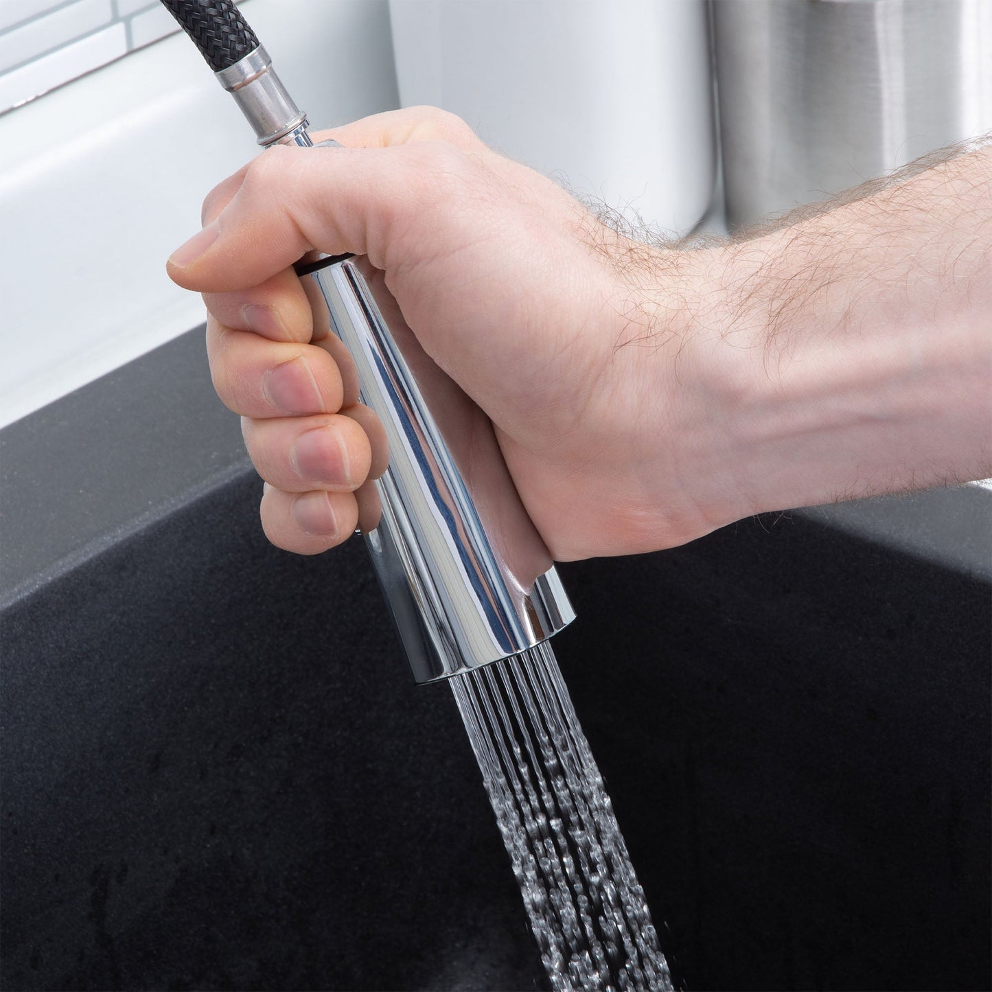 Tehila Chrome Finish High-Arc Pull-Down Faucet