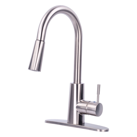 Tehila Stainless Steel Finish High-Arc Pull-Down Faucet