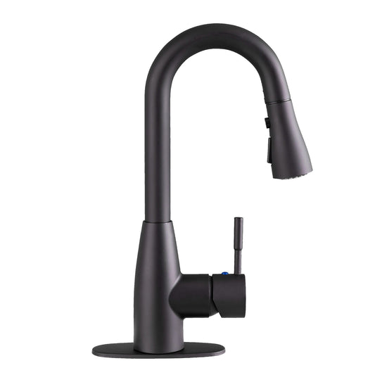 Tehila Black Finish Low Profile Pull-Down Faucet