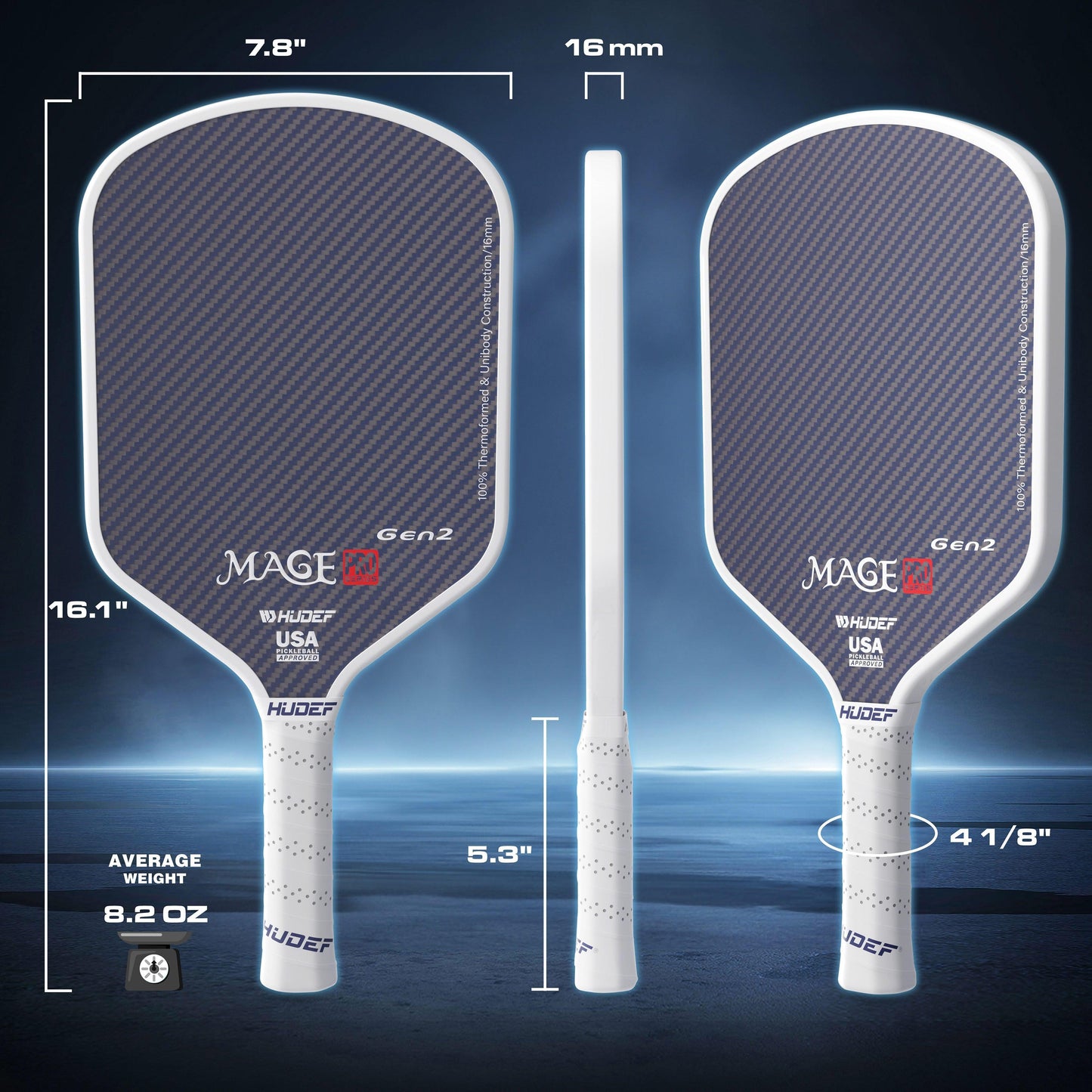 HUDEF Mage Pro™ Gen2 (Hybrid Paddle) Pickleball Paddle