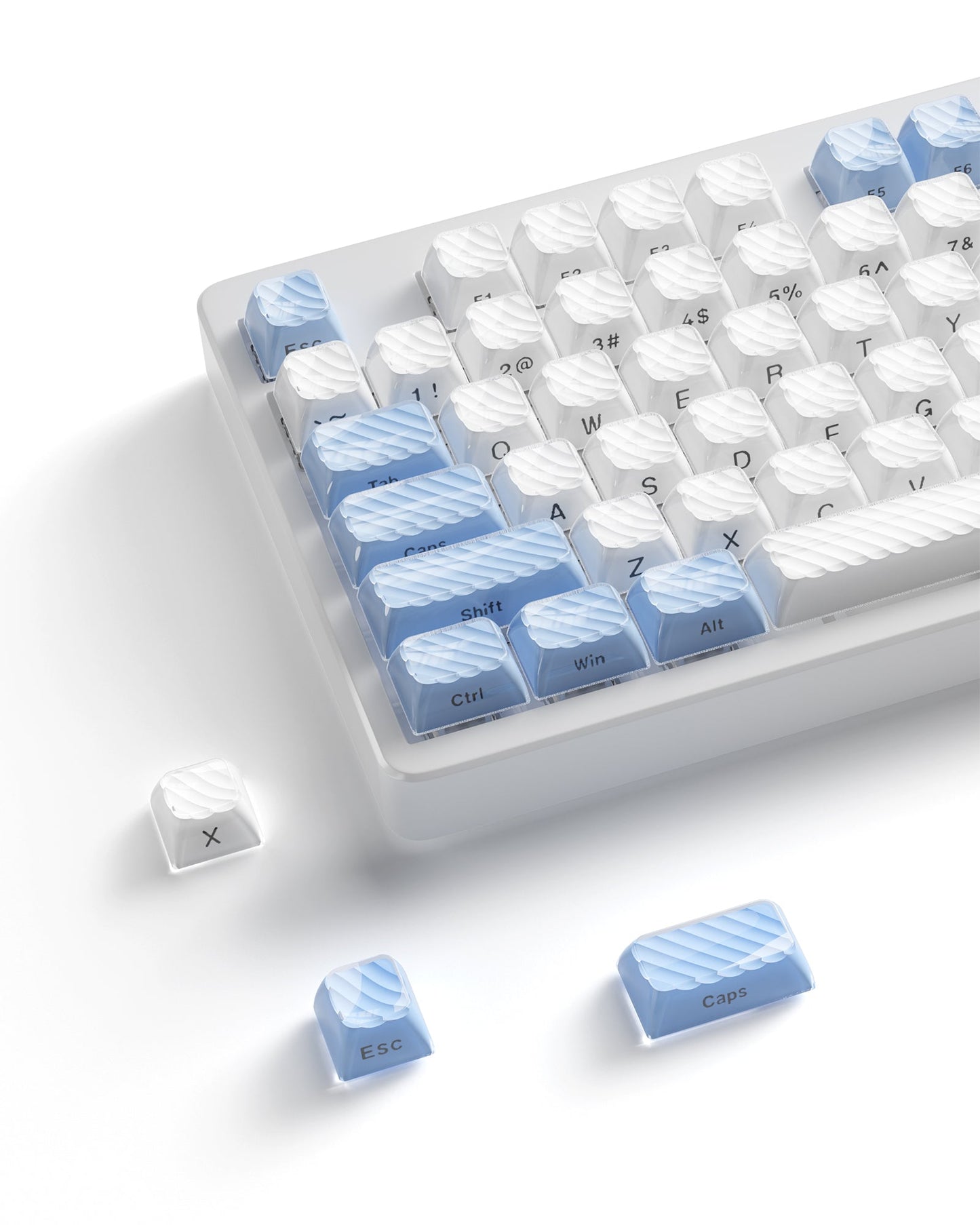 XVX Magic Wave Series OEM Profile Side-Print Ice-Cube Keycap Set (136-Key)