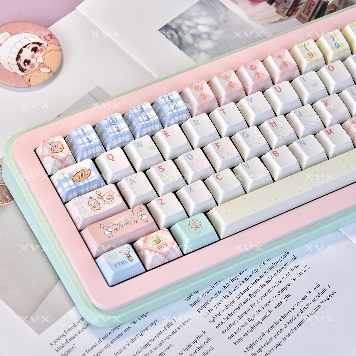 XVX Circus Cherry Profile Dye-Sub PBT Keycaps +Pc Add-on Keycaps Shine-Through Full Set 157-Key