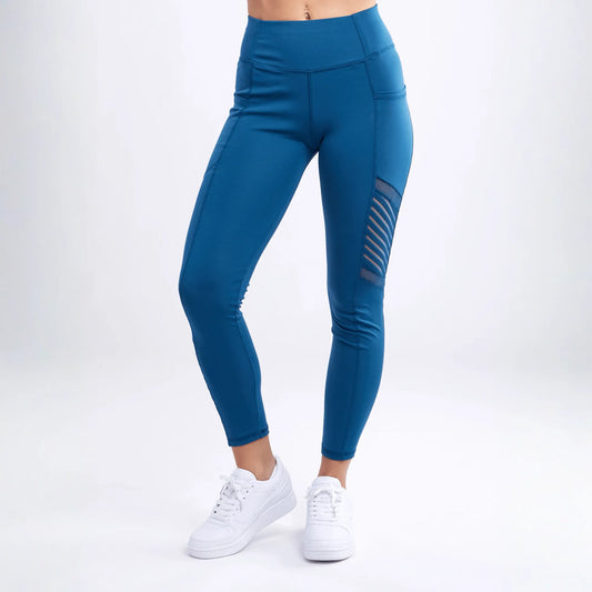 JupiterGear High-Waisted Pilates Leggings with Side Pockets & Mesh Panels