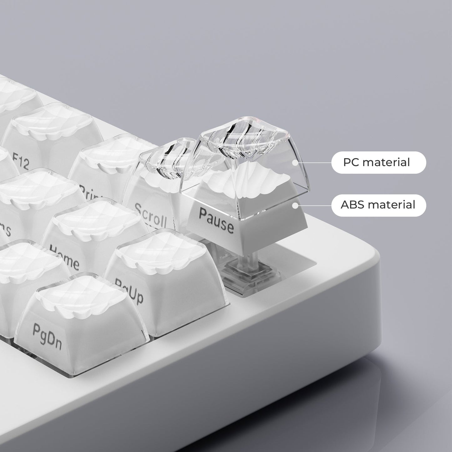 XVX Magic Wave Series OEM Profile Side-Print Ice-Cube Keycap Set (136-Key)
