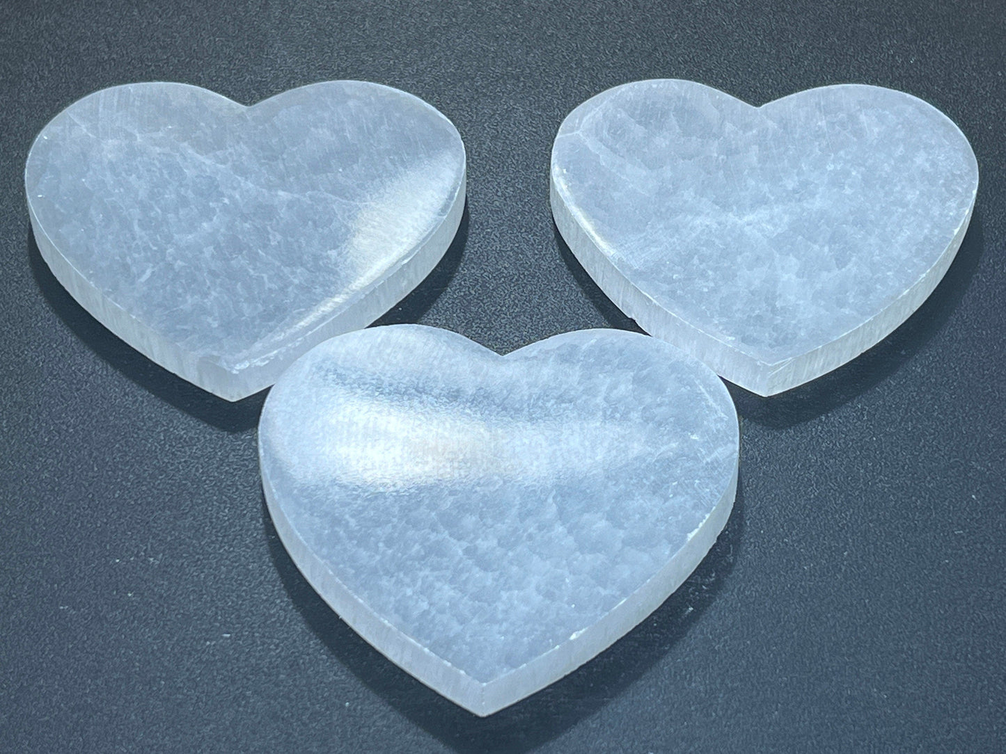 Selenite Crystal Heart Plate (4 Inches) Polished Gemstone Carving Decor