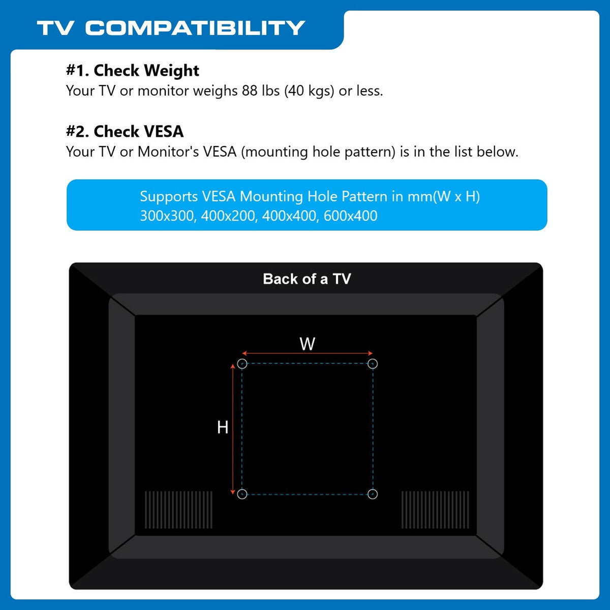 QualGear 37-70 in UL Listed Heavy Duty Tilting TV Wall Mount, Black, QG-TM-031-BLK