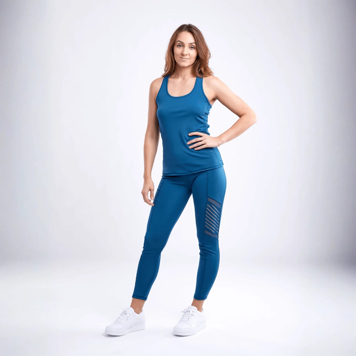 JupiterGear High-Waisted Pilates Leggings with Side Pockets & Mesh Panels