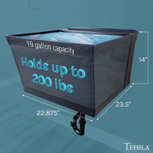 Tehila Standard Wall-Mounted Black Utility Sink, No Supply Lines