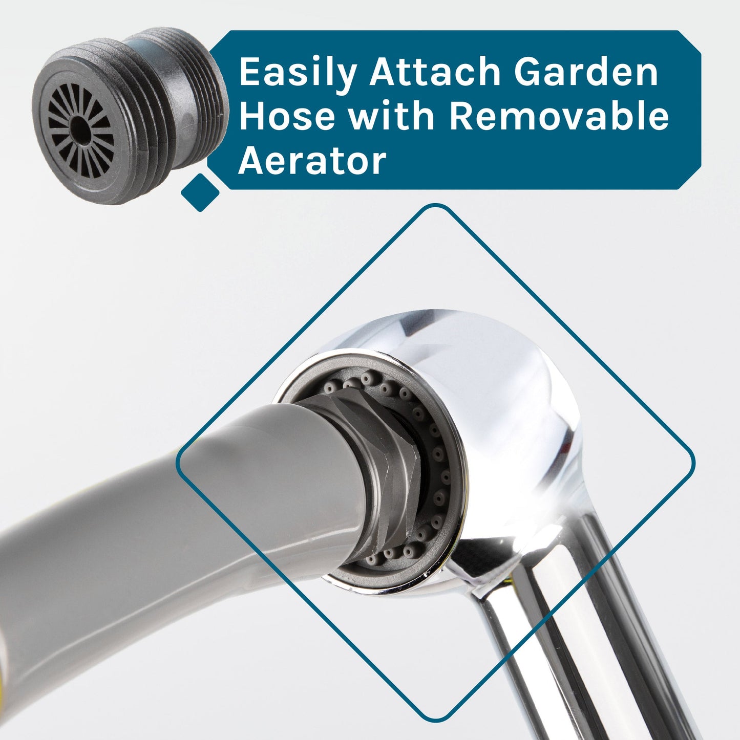 Tehila Standard Freestanding Grey Utility Sink with Chrome Finish Pull-Out Faucet