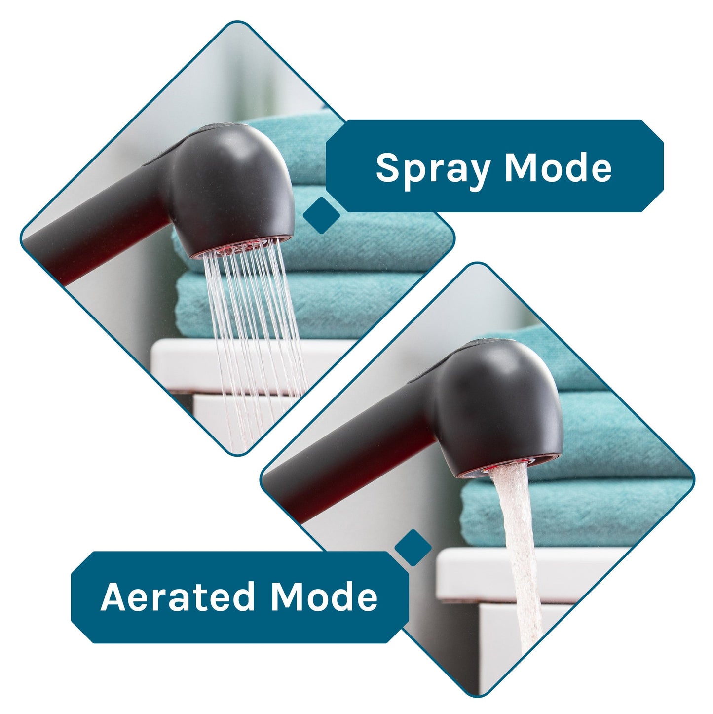 Tehila Standard Freestanding Red Utility Sink with Matte Black Finish Pull-Out Faucet