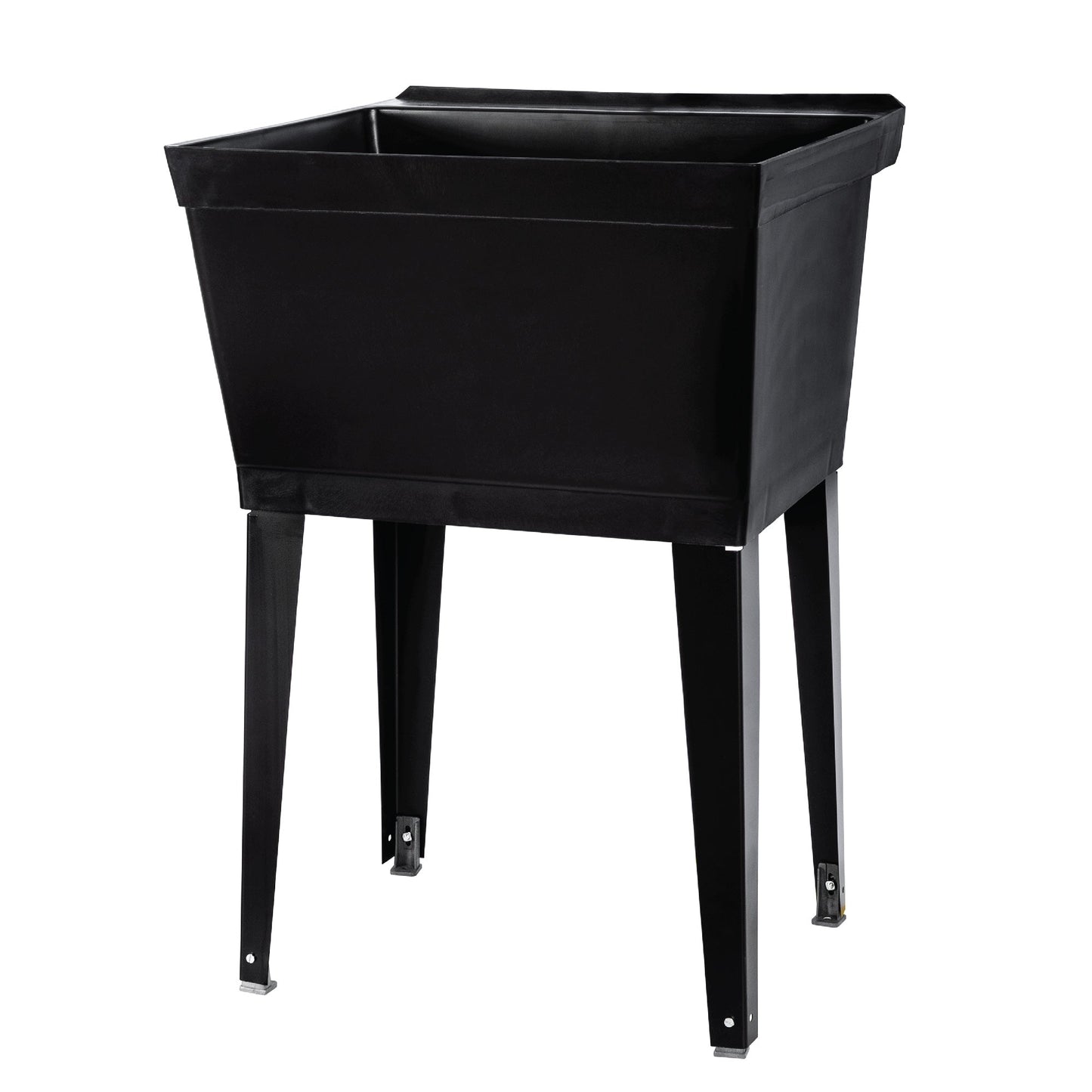 Tehila Standard Freestanding Black Utility Sink with Black Legs, No Supply Lines