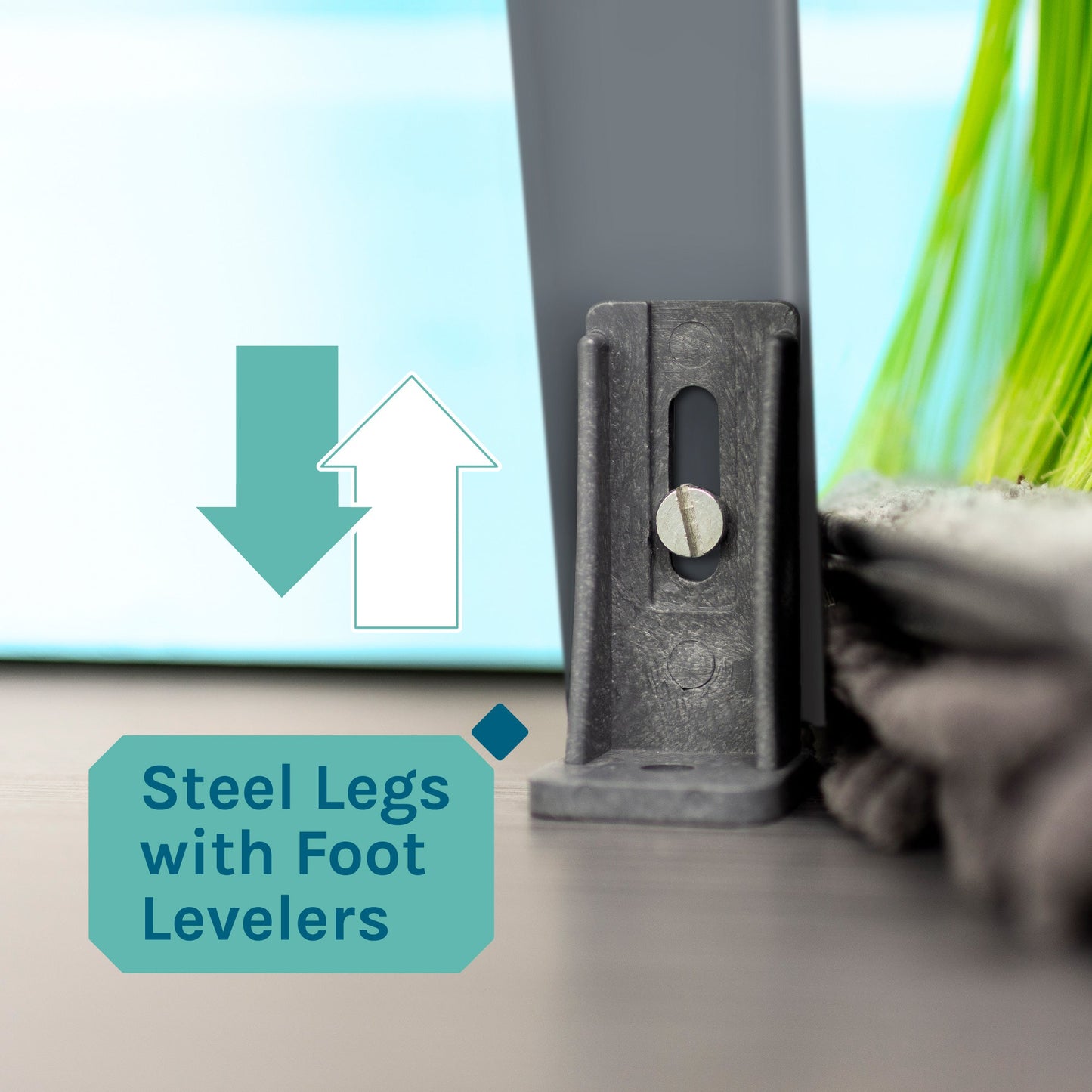 Tehila Standard Freestanding White Utility Sink with Grey Legs and Chrome Finish Wide-set Gooseneck Faucet with Side Sprayer