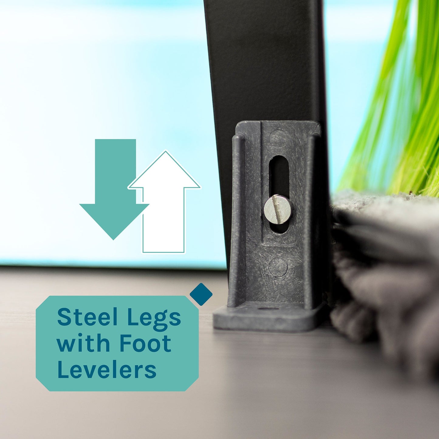 Tehila Standard Freestanding Black Utility Sink with Black Legs, Water Supply Lines Included