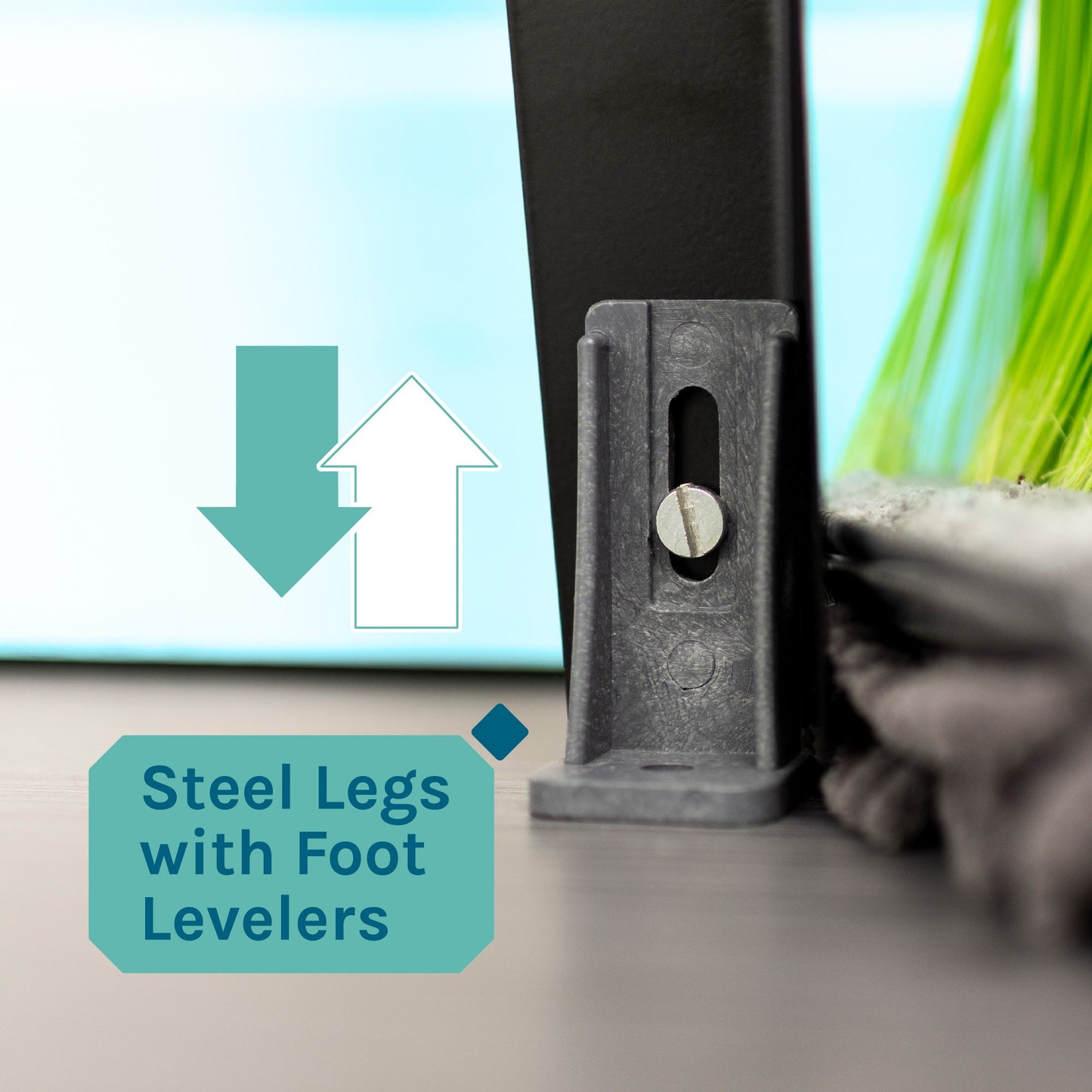 Tehila Standard Freestanding White Utility Sink with Black Legs and Chrome Finish Wide-set Gooseneck Faucet with Side Sprayer