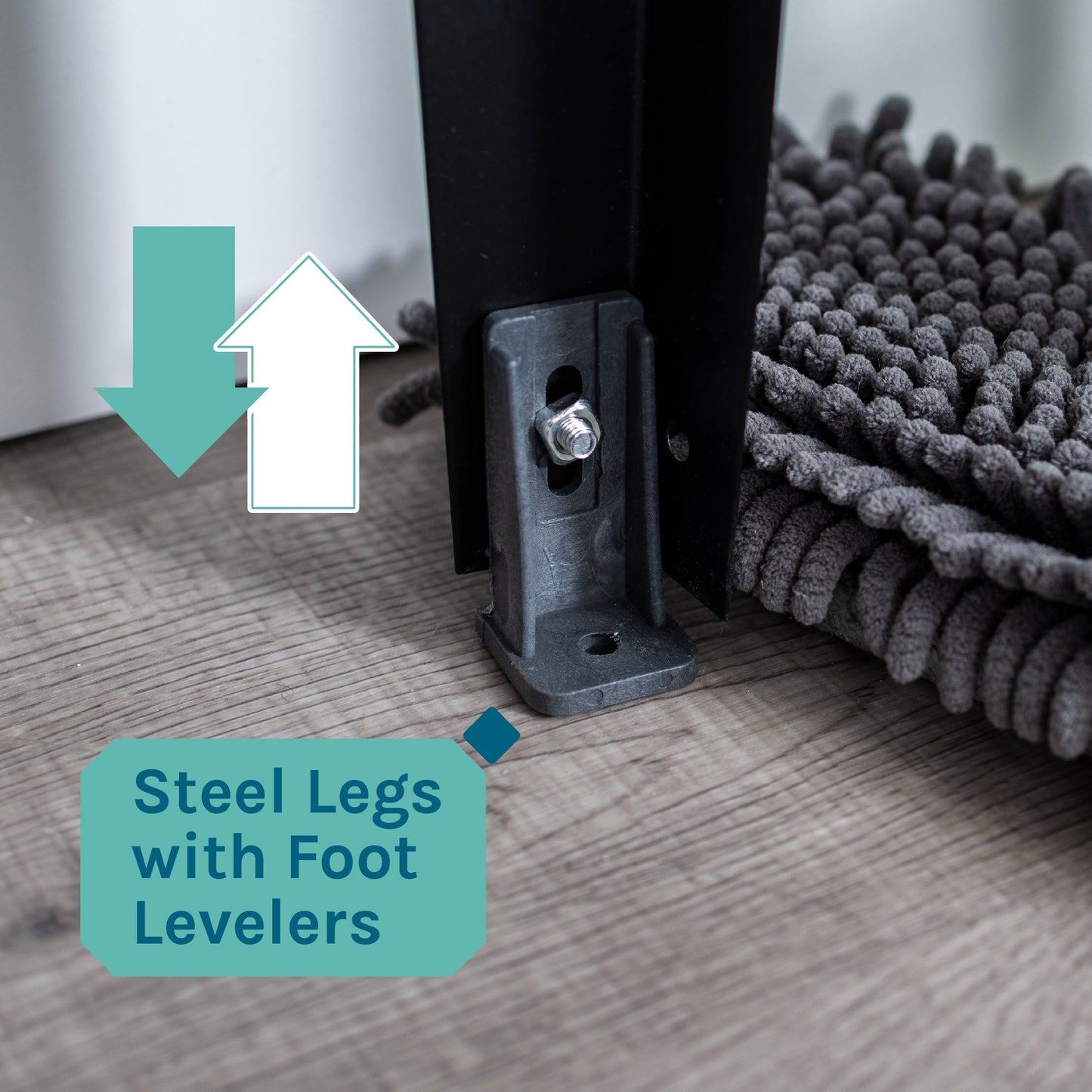 Tehila Standard Freestanding Grey Utility Sink with Black Finish High-Arc Coil Pull-Down Faucet