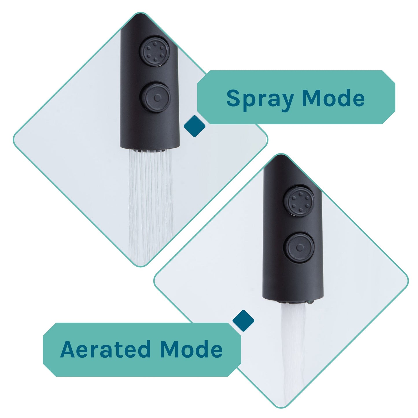 Tehila Standard Freestanding White Utility Sink with Black Finish High-Arc Coil Pull-Down Faucet