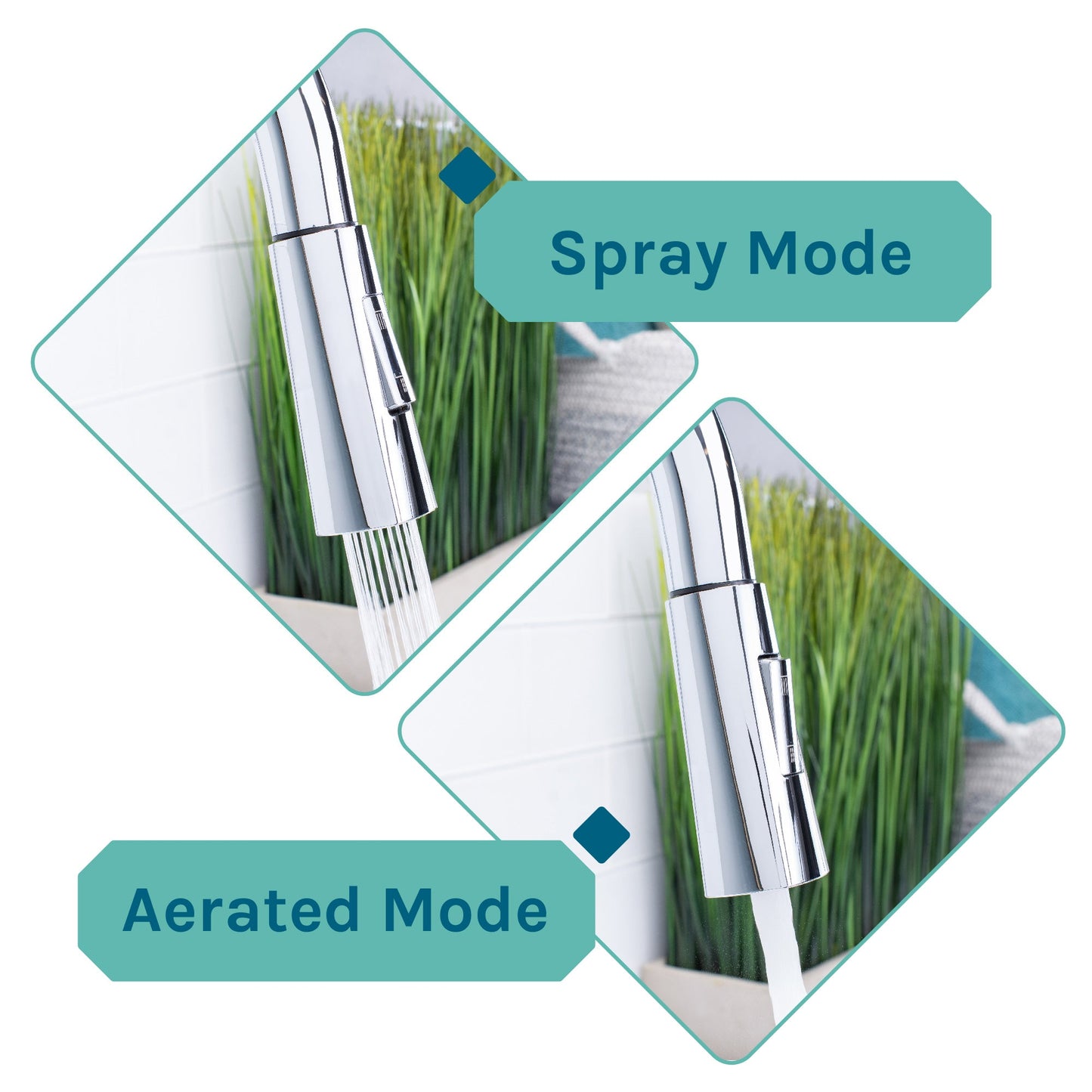 Tehila Black Vanity Cabinet and White Utility Sink with Chrome Finish High-Arc Pull-Down Faucet