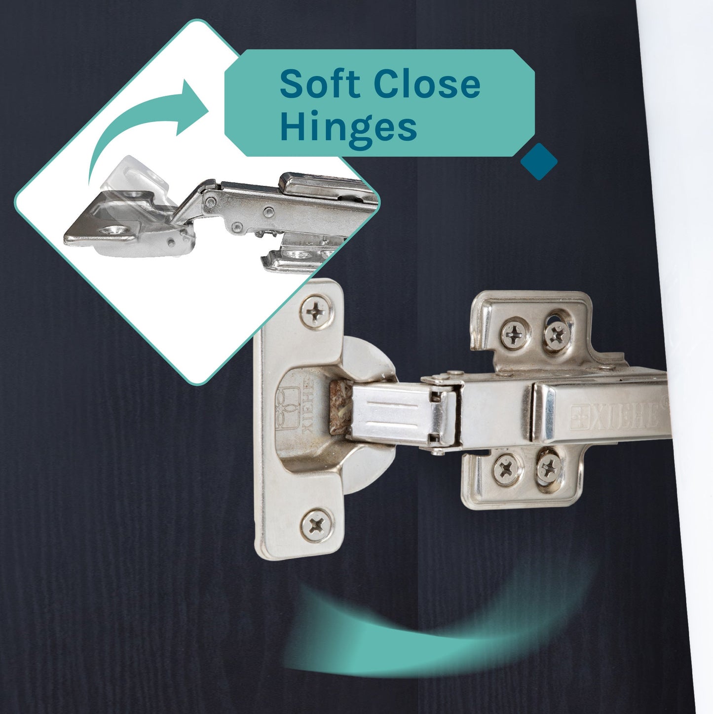 Tehila Black Vanity Cabinet and White Utility Sink with Chrome Finish High-Arc Pull-Down Faucet