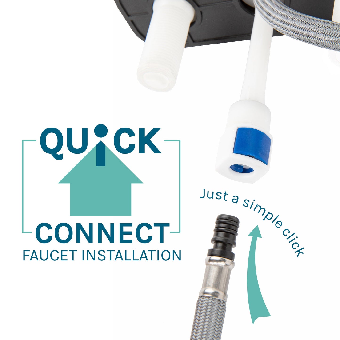 Tehila Black Vanity Cabinet and White Utility Sink with Chrome Finish Pull-Out Faucet