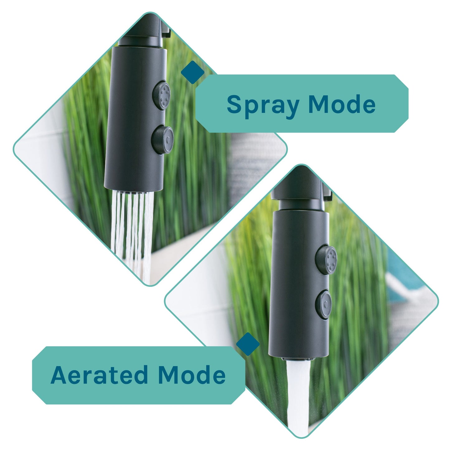 Tehila Black Vanity Cabinet and White Utility Sink with Black Finish High-Arc Coil Pull-Down Faucet