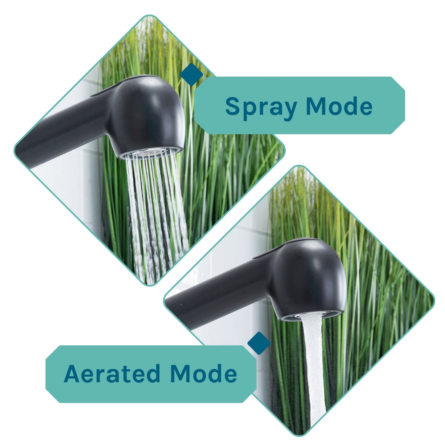 Tehila White Vanity Cabinet and White Utility Sink with Black Finish Pull-Out Faucet