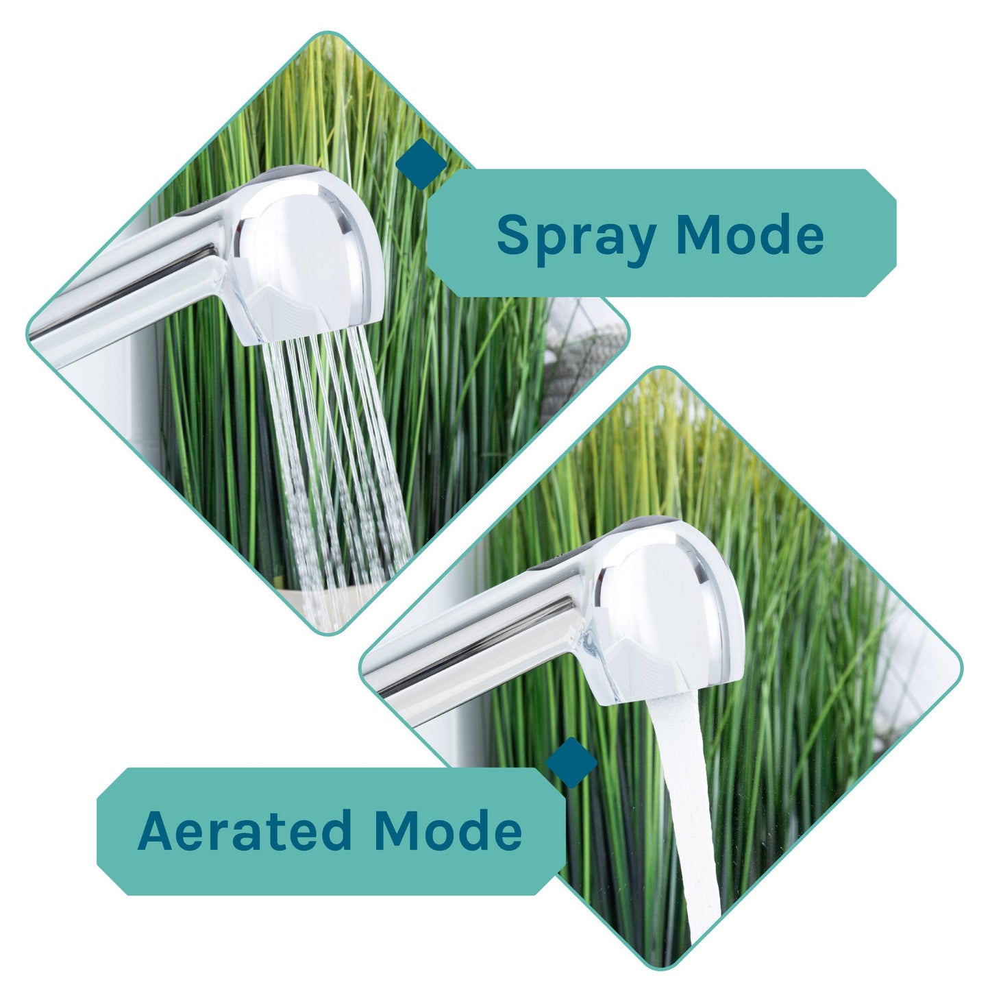 Tehila White Vanity Cabinet and White Utility Sink with Chrome Finish Pull-Out Faucet