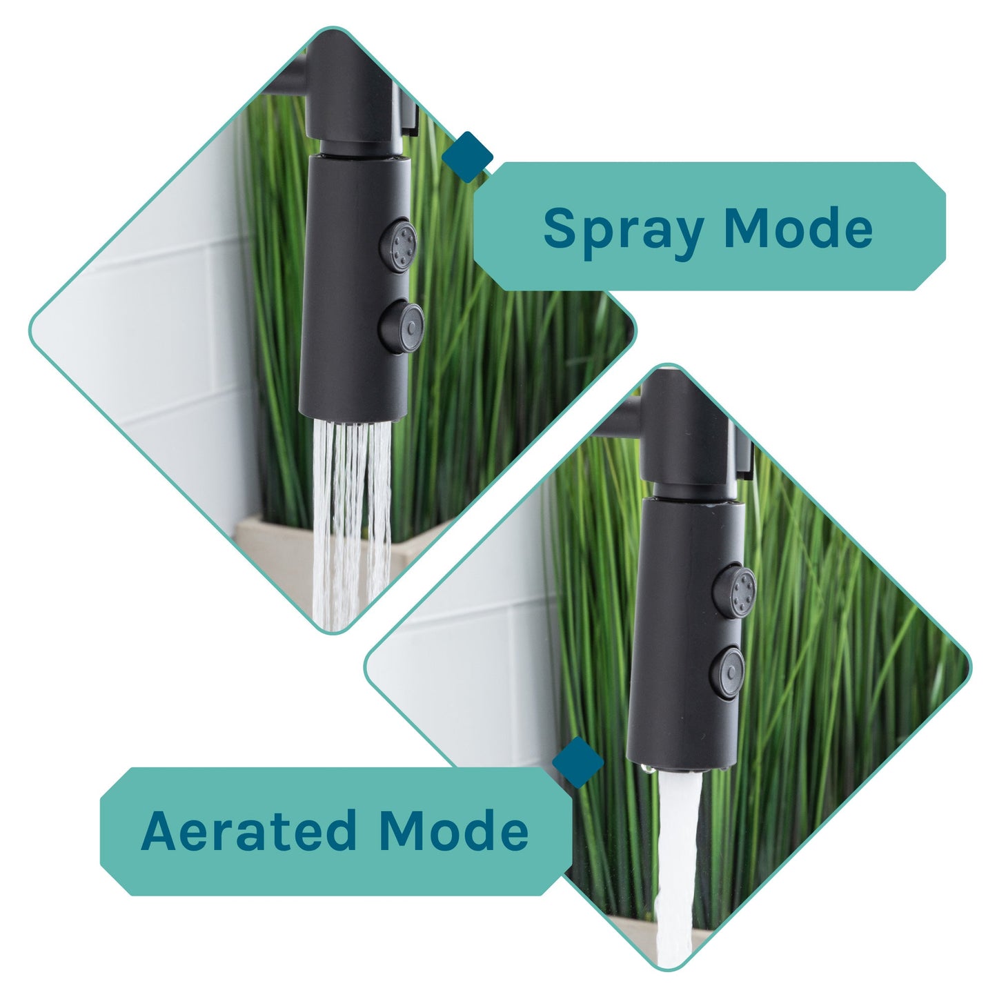 Tehila White Vanity Cabinet and White Utility Sink with Black Finish High-Arc Coil Pull-Down Faucet