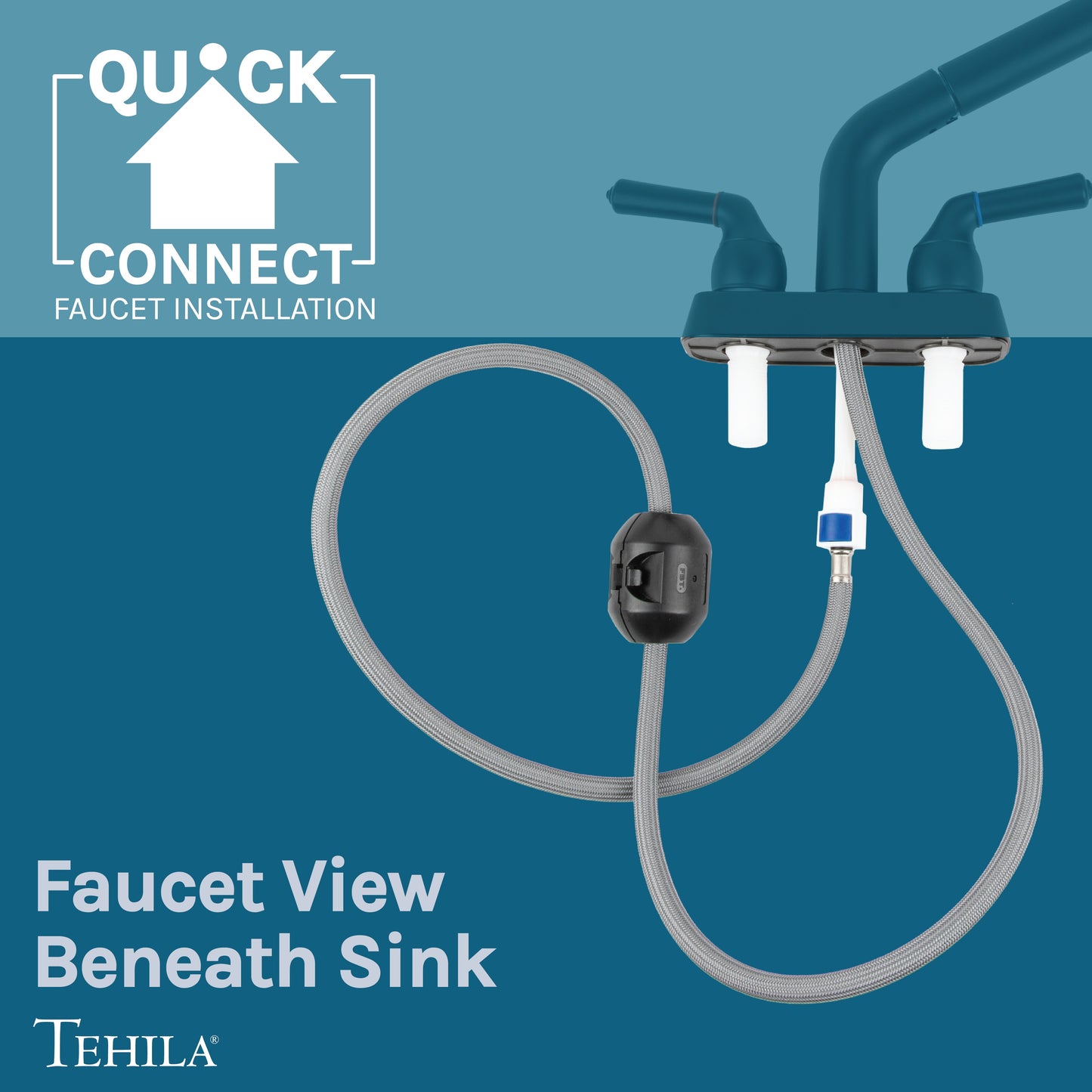 Tehila Space Saver Freestanding Black Utility Sink with Black Finish Pull-Out Faucet