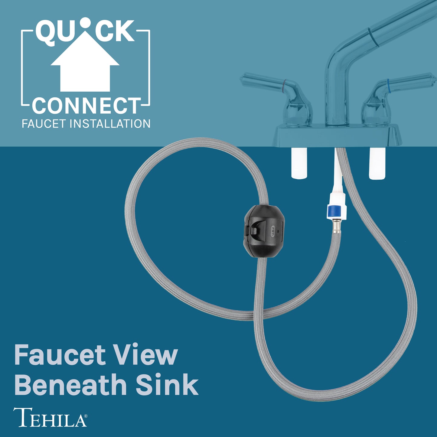 Tehila Space Saver Freestanding White Utility Sink with Chrome Finish Pull-Out Faucet