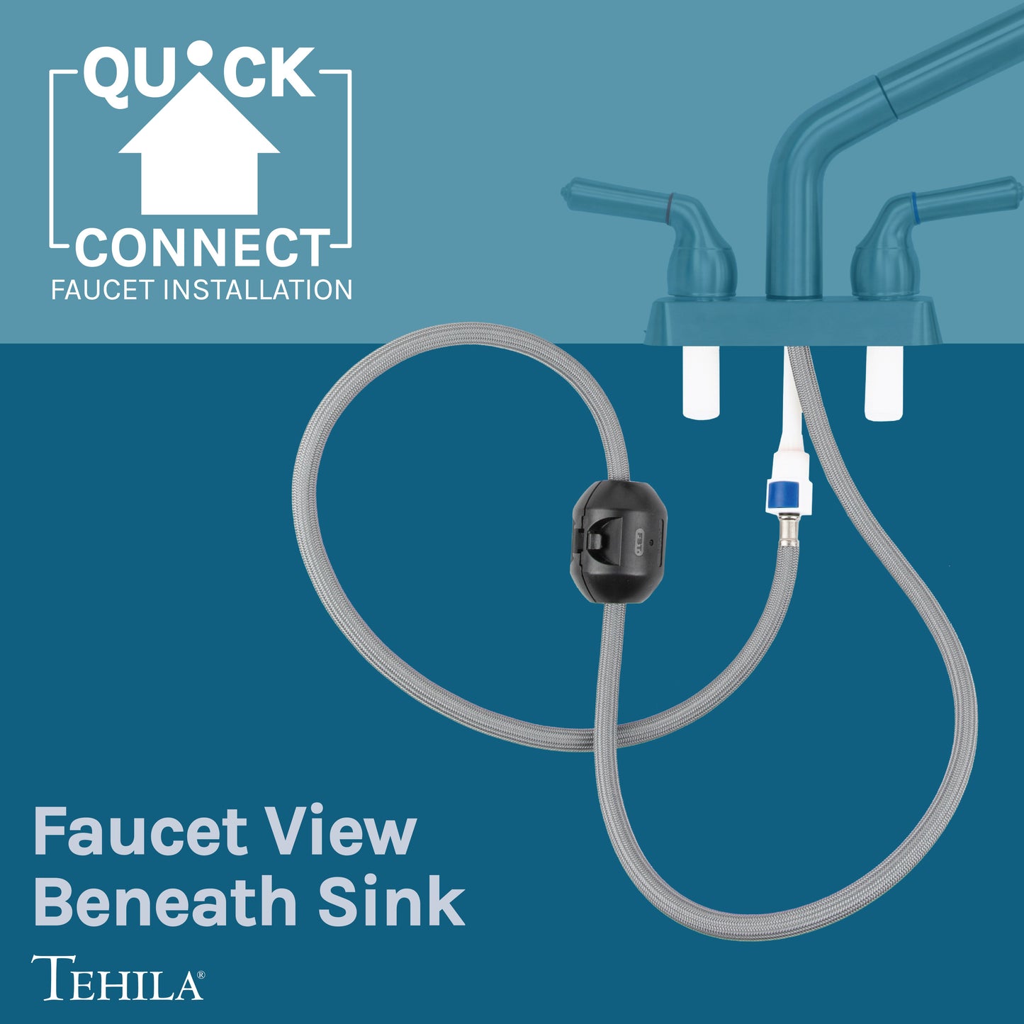 Tehila Space Saver Freestanding White Utility Sink with Stainless Steel Finish Pull-Out Faucet