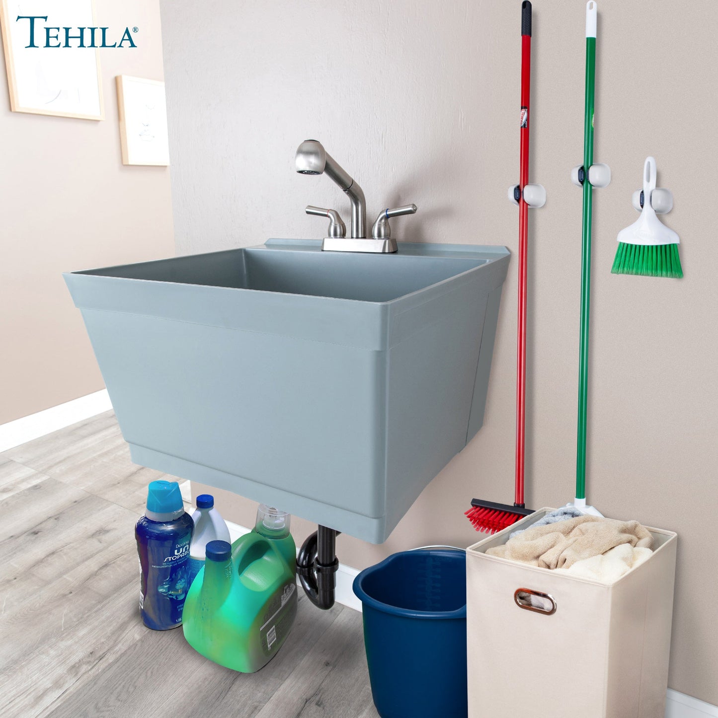 Tehila Grey Wall Mounting Kit for Tehila Standard Sinks