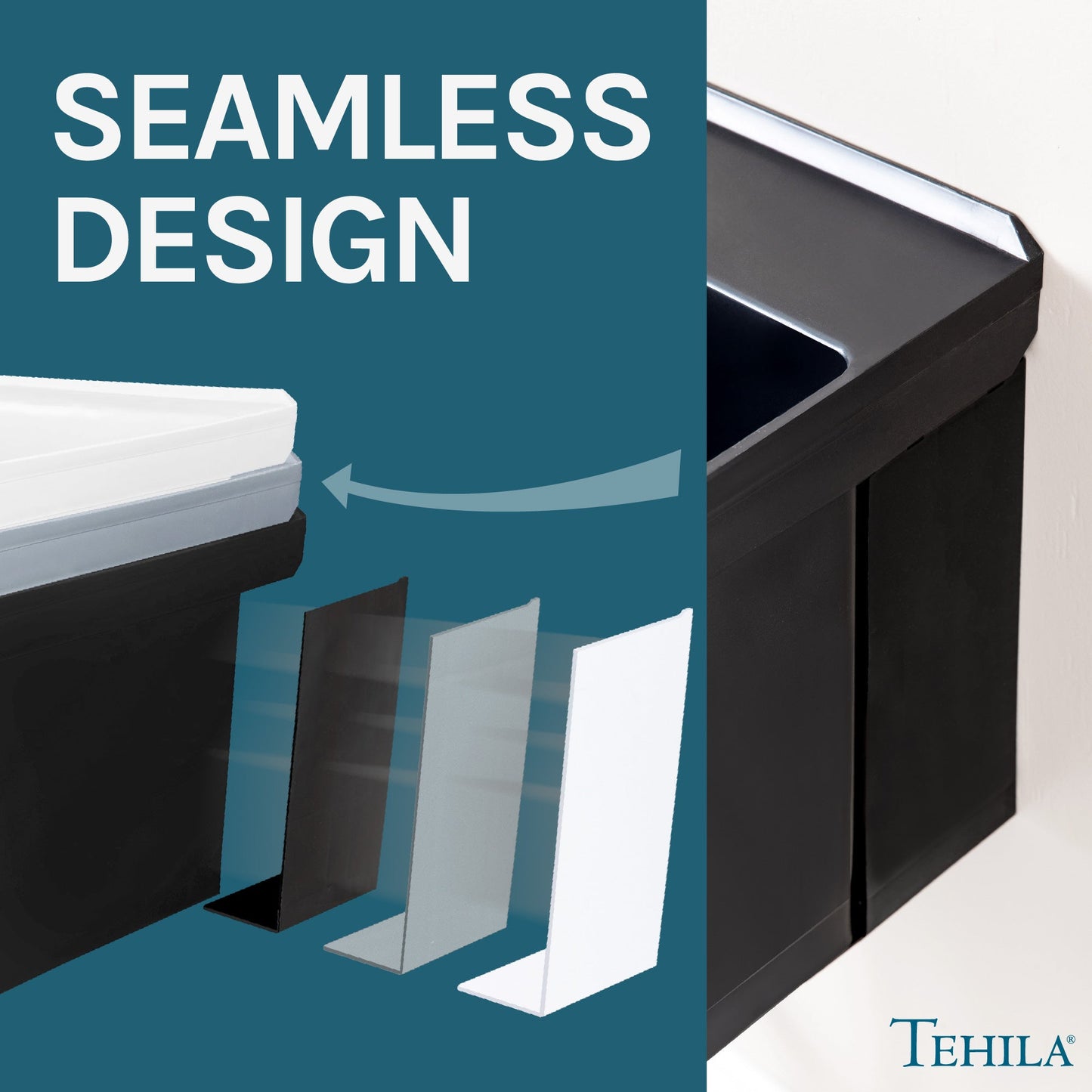 Tehila Standard Wall-Mounted Black Utility Sink, Water Supply Lines Included
