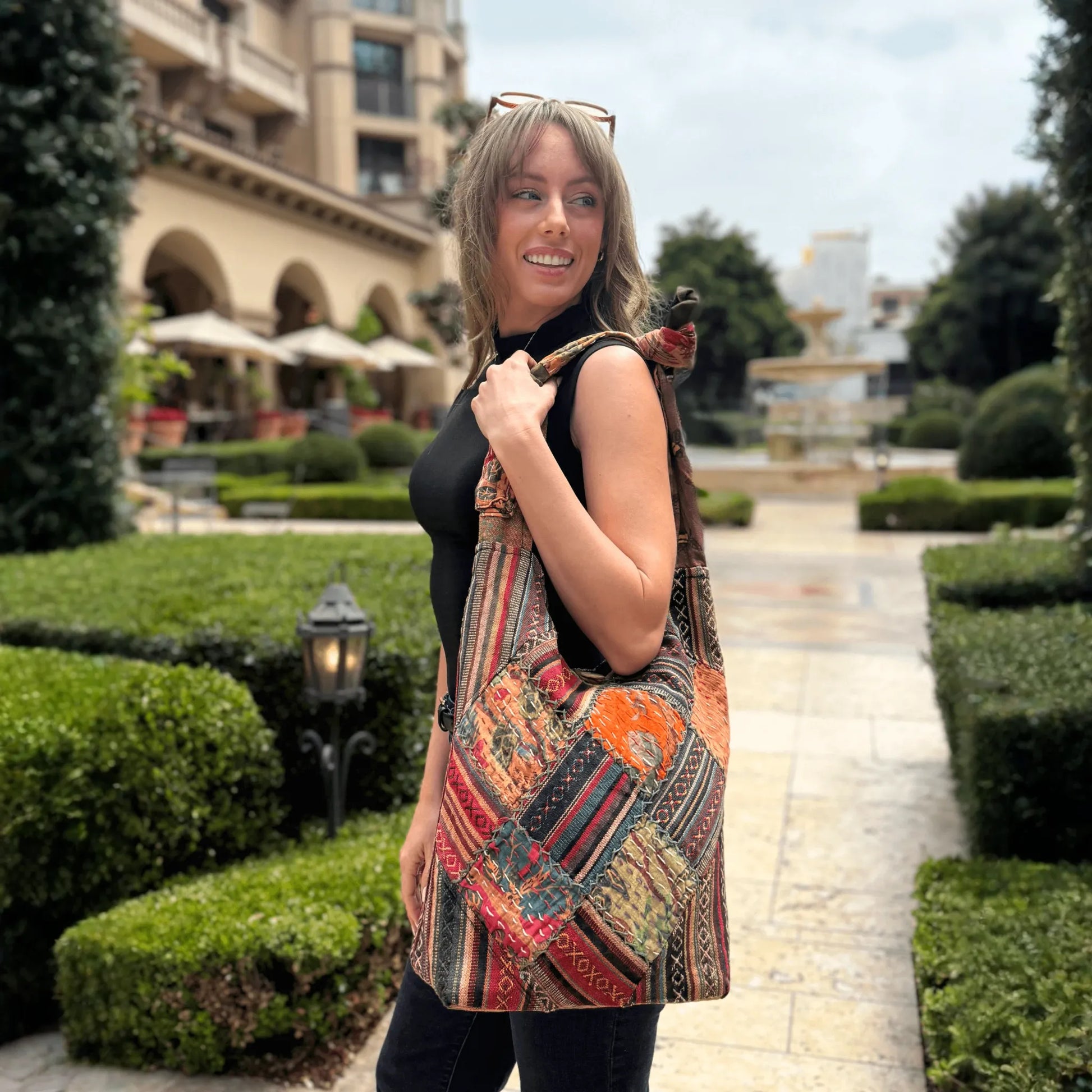 Kathmandu Collection Quilted Patchwork Hobo Bag