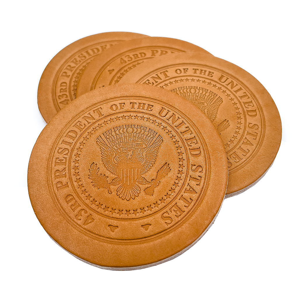 43rd Presidential Seal Leather Coaster Set of 4