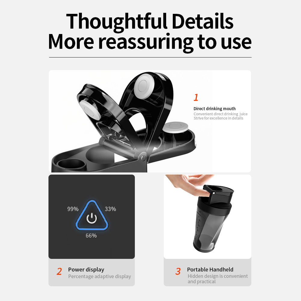 Personal Size Blender, Fresh Juice Portable Blender for Smoothies or Shakes, Personal Mixer, Portable Blender, Wireless USB Rechargeable Fruit Blender for Sport