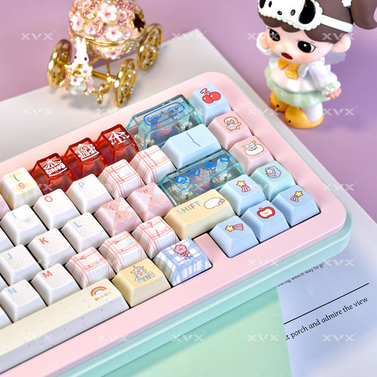 XVX Circus Cherry Profile Dye-Sub PBT Keycaps +Pc Add-on Keycaps Shine-Through Full Set 157-Key