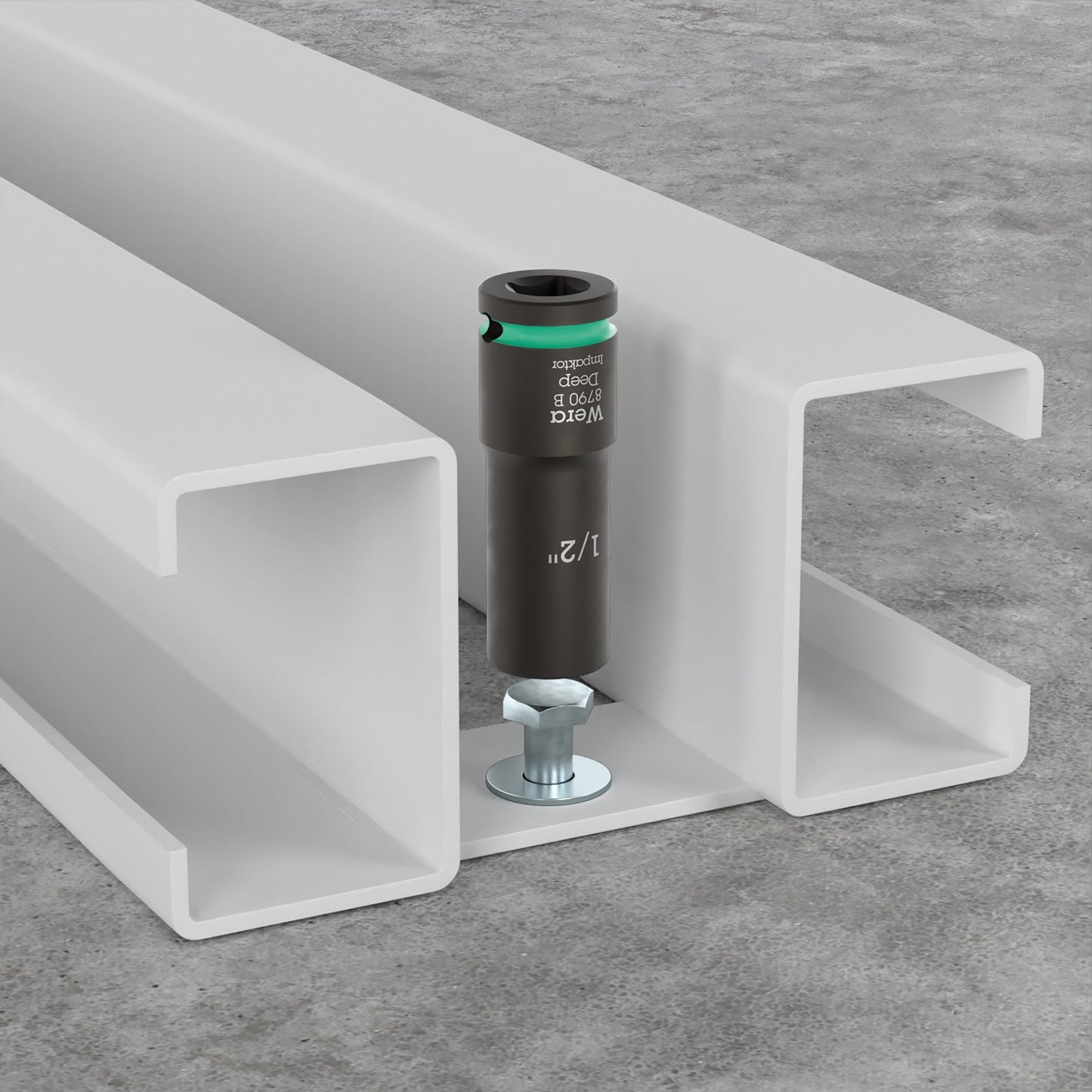 Wera 9661 Magnetic Rail B Impaktor Deep Imperial 1 Socket Set 3/8" 05005591001