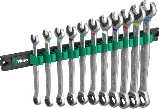 Wera 9630 Magnetic Rail 6000 Joker 1 Ratcheting Wrench Set Metric 05020014001
