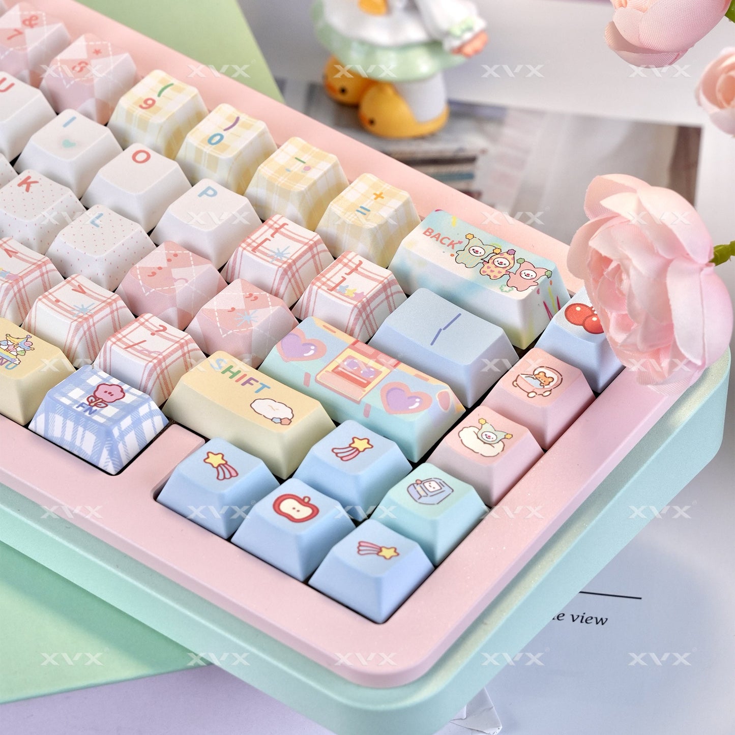 XVX Circus Cherry Profile Dye-Sub PBT Keycaps +Pc Add-on Keycaps Shine-Through Full Set 157-Key