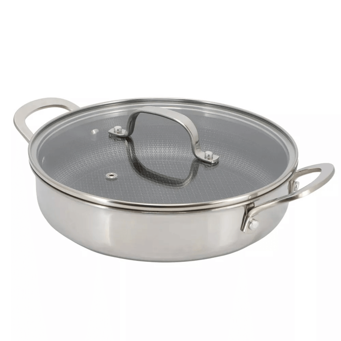 Better Chef 10-Inch 3-Ply Stainless Steel Nonstick Deep Fry Pan with Lid