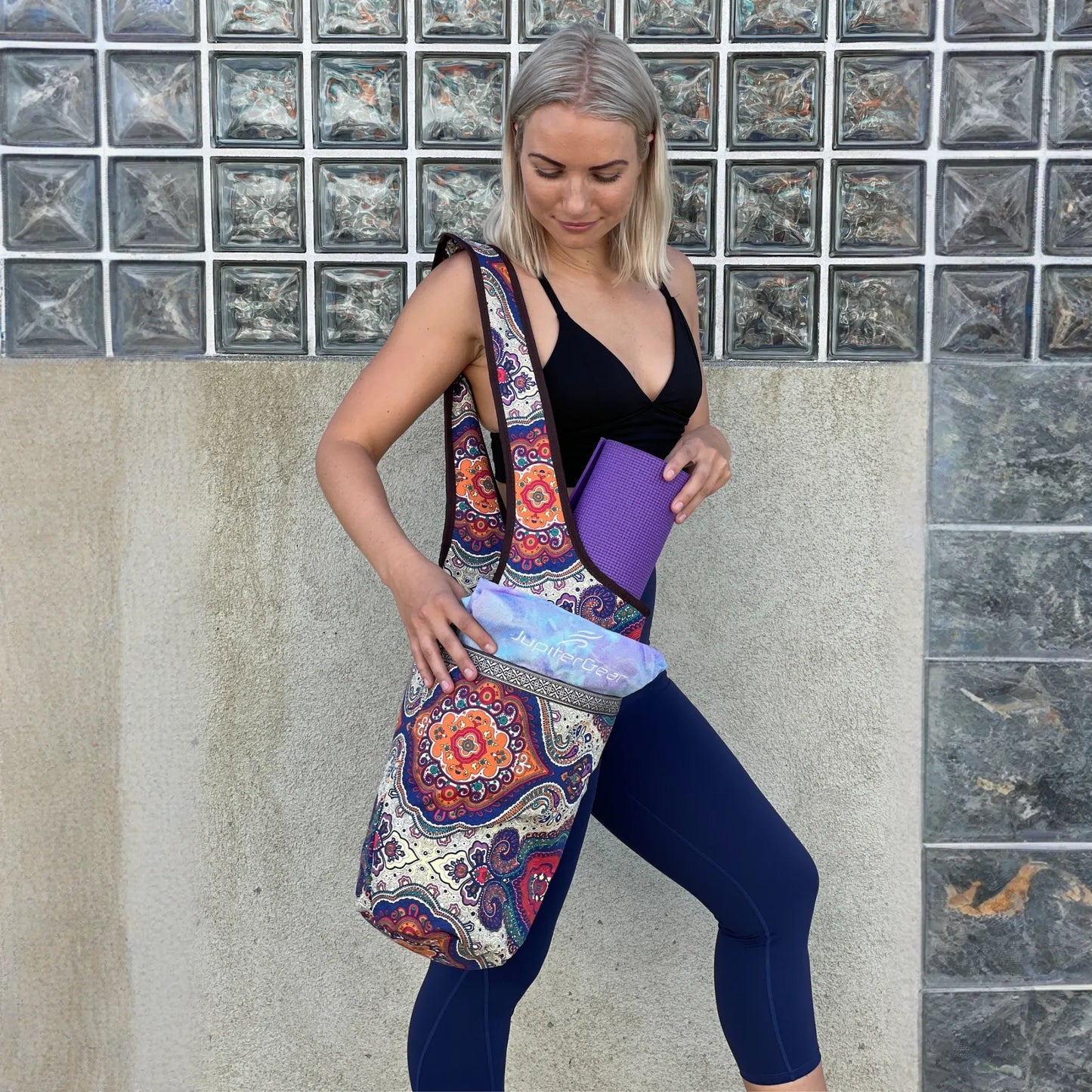 JupiterGear Yoga Mat Carrying Tote Bag with Large Size Pockets | Multipurpose and Fit Most Size Mats