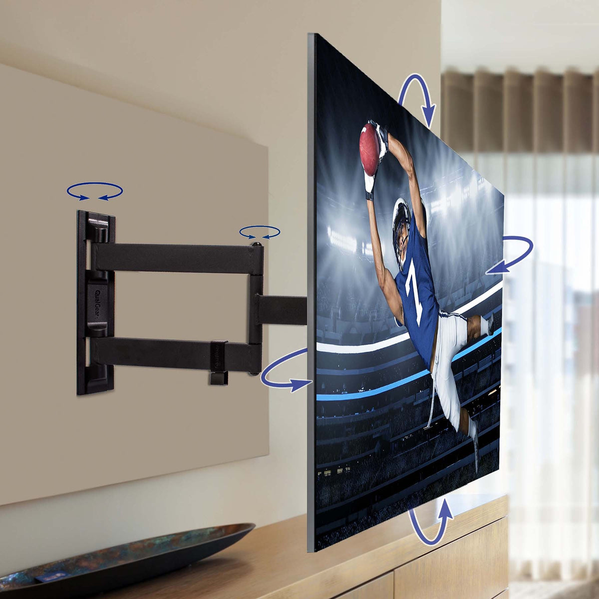 QualGear 23-47 in Articulating TV Wall Mount Kit, Black, QG-TM-021-BLK