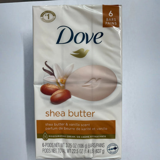 Dove Beauty Bar - Shea Butter - 3.75 Oz - 6 Ct - 1 Pack