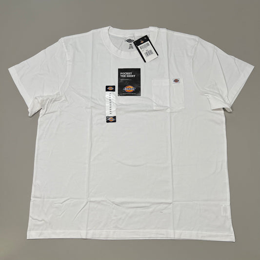 DICKIES Lightweight Short Sleeve Pocket Tee Shirt Men's Sz 3XL White WS436WH
