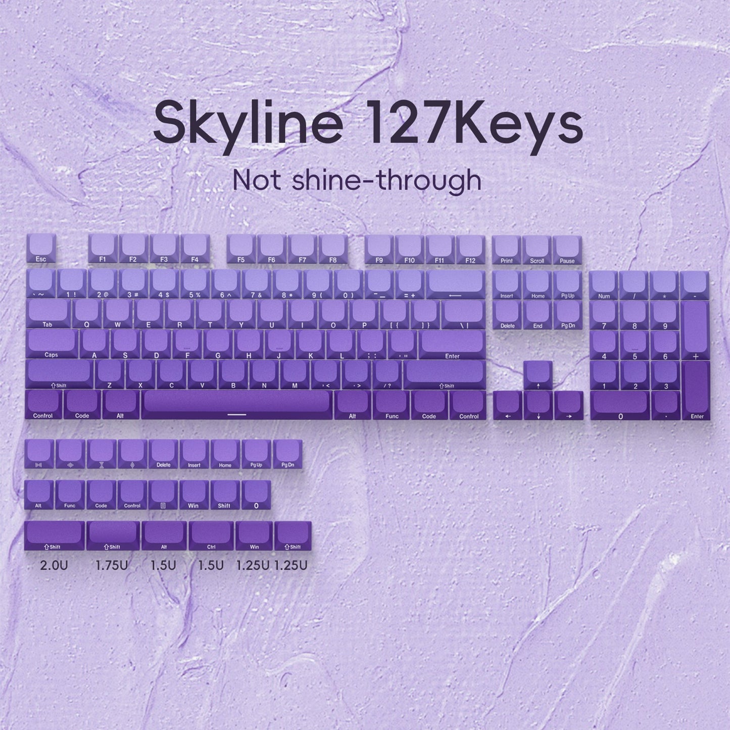 XVX Slope Low Profile Side-Printed Keycaps 131 Keys (6 Colors)