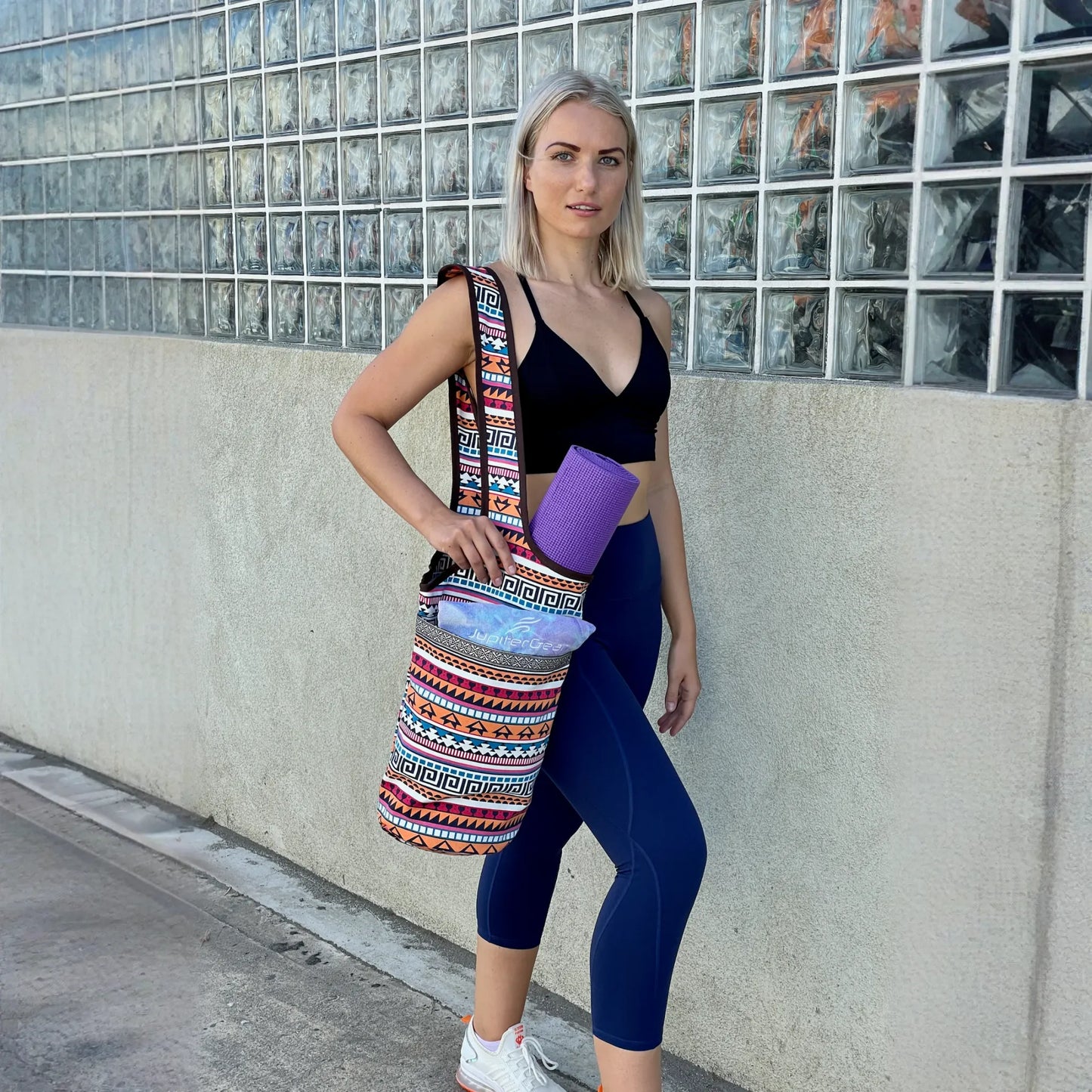 JupiterGear Yoga Mat Carrying Tote Bag with Large Size Pockets | Multipurpose and Fit Most Size Mats