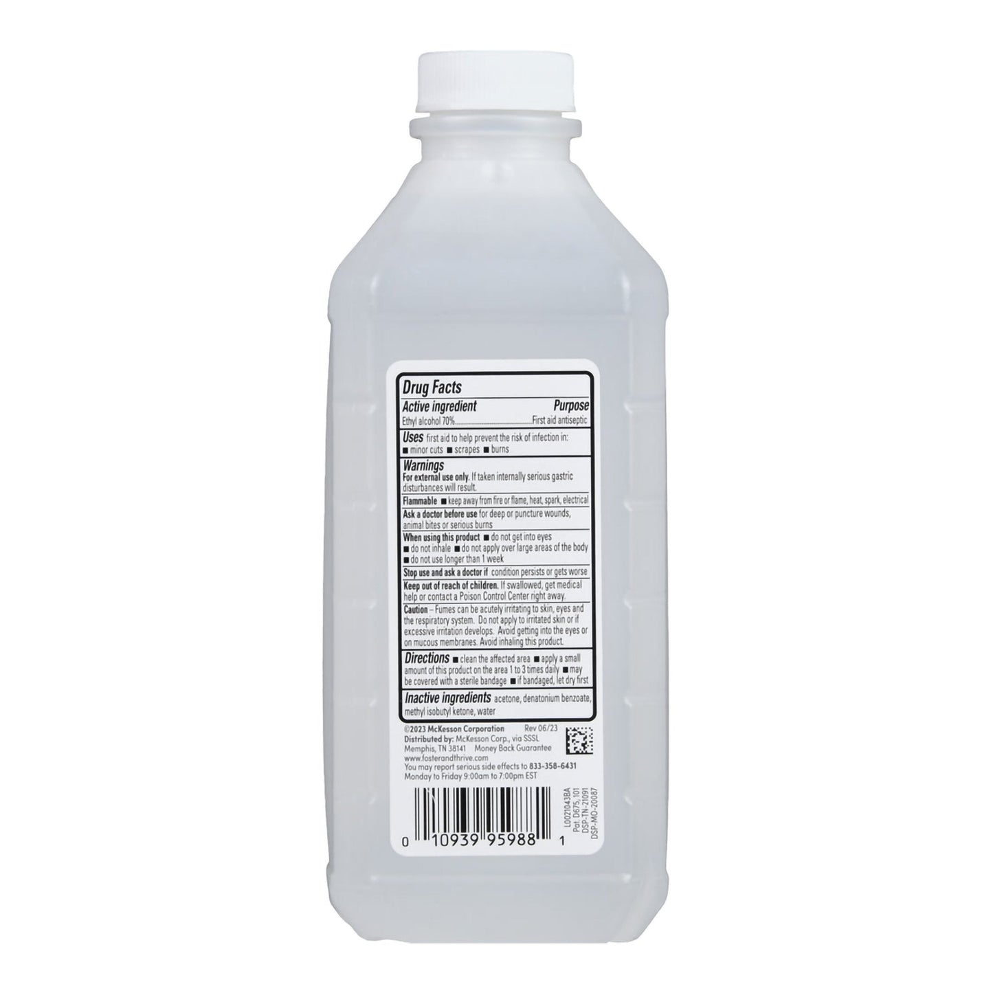 Foster & Thrive™ Ethyl Rubbing Alcohol 70% By Volume 01093995988