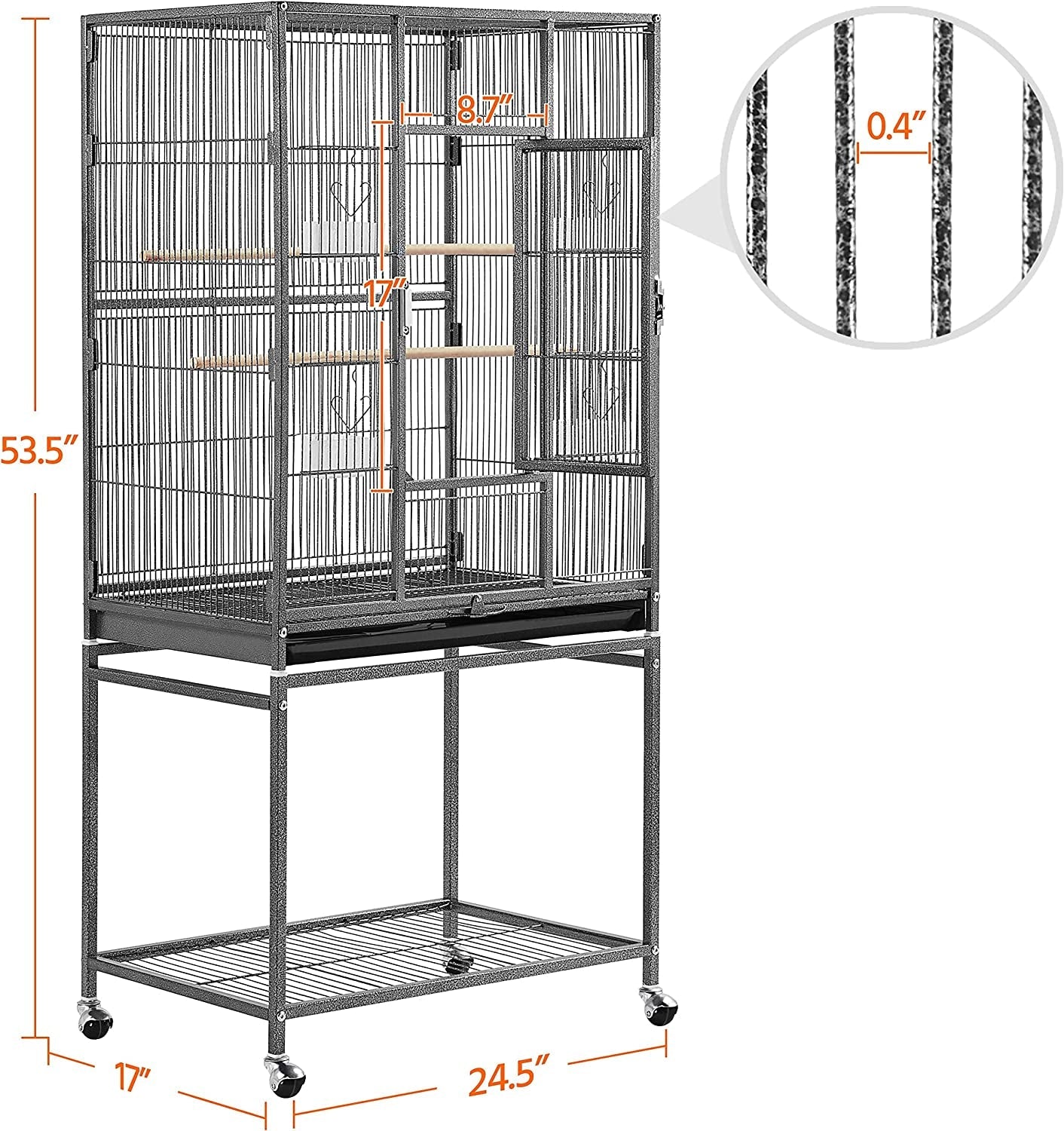 54-Inch Wrought Iron Standing for Large Parrot